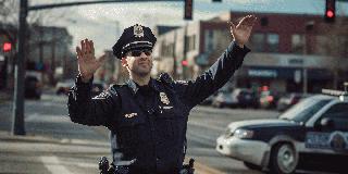 Officer waving