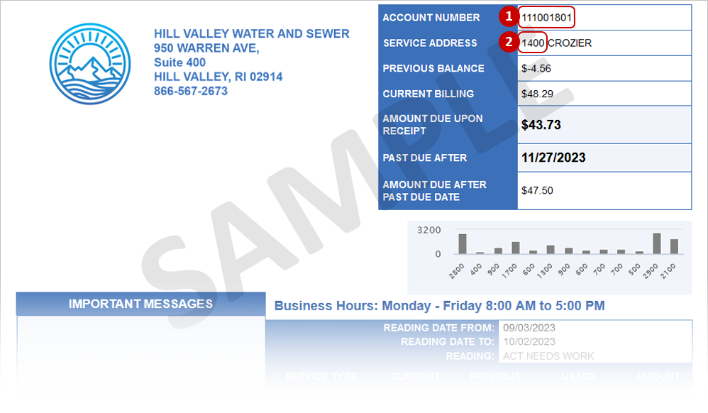 Sample Hill Valley Utility Bill